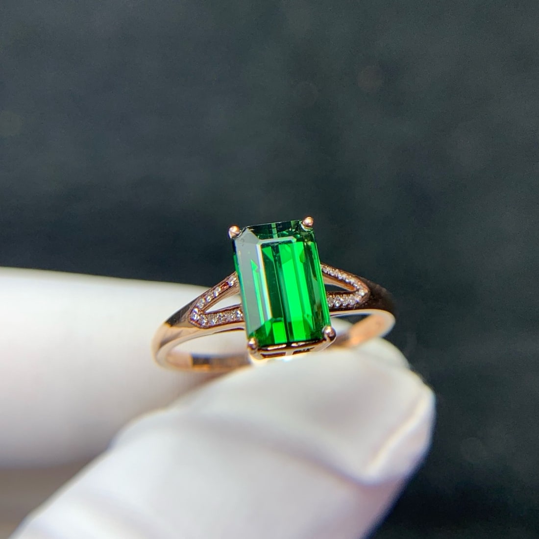 14k Gold 2.2 Ct Natural Tourmaline & Diamond Ring - 7