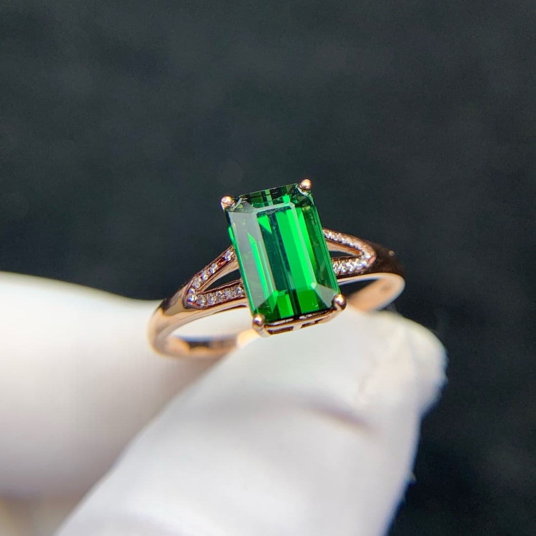 14k Gold 2.2 Ct Natural Tourmaline & Diamond Ring - 8