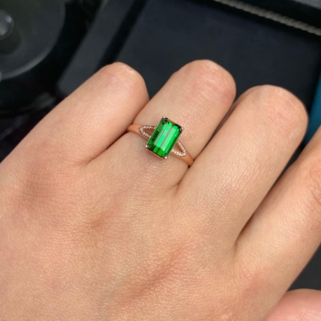 14k Gold 2.2 Ct Natural Tourmaline & Diamond Ring - 9