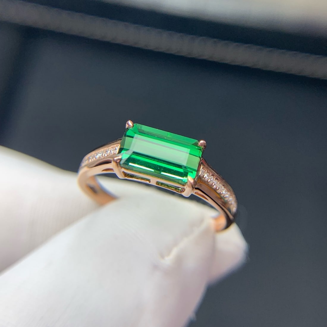 14k Gold 1.4 Ct Natural Tourmaline & Diamond Ring - 4