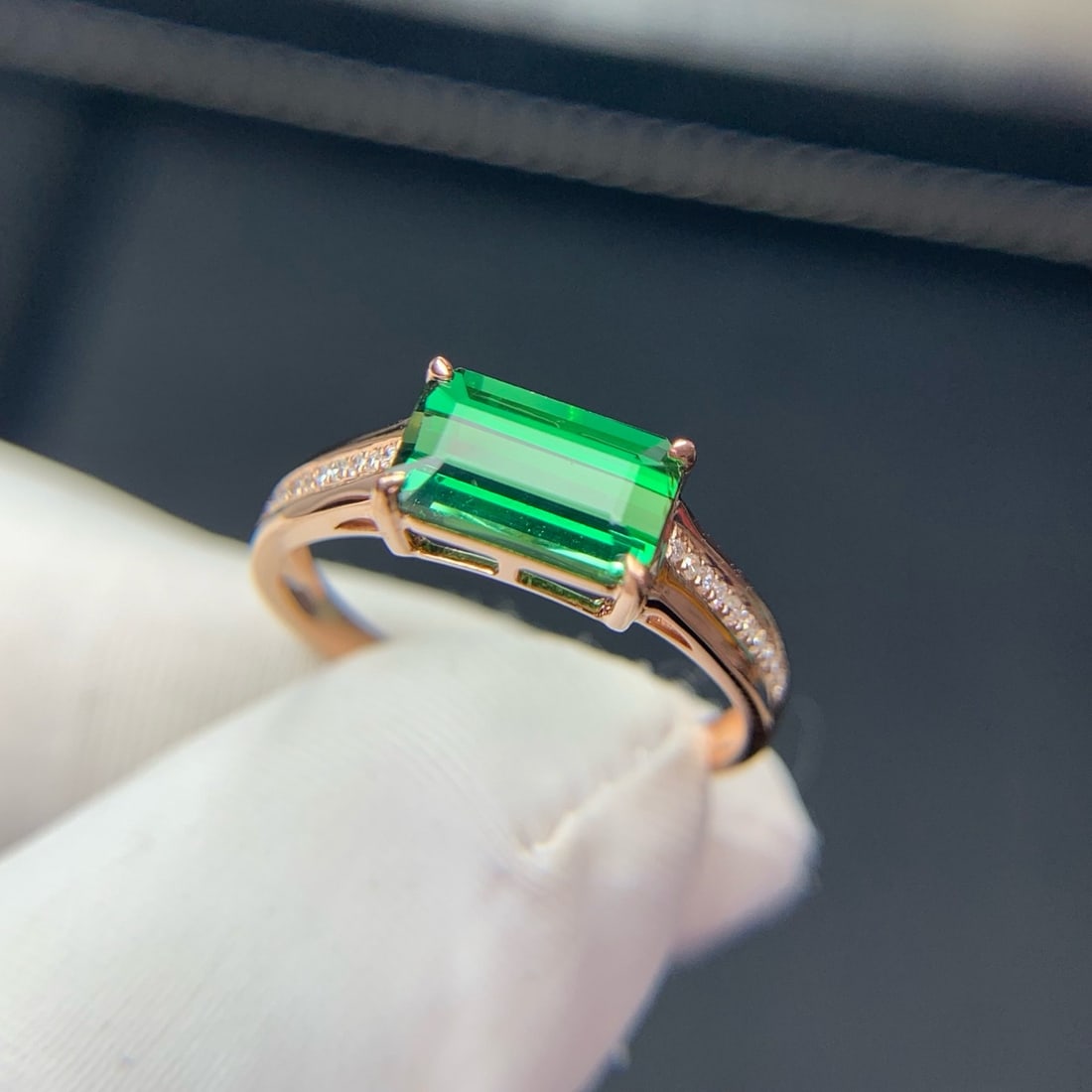 14k Gold 1.4 Ct Natural Tourmaline & Diamond Ring - 6