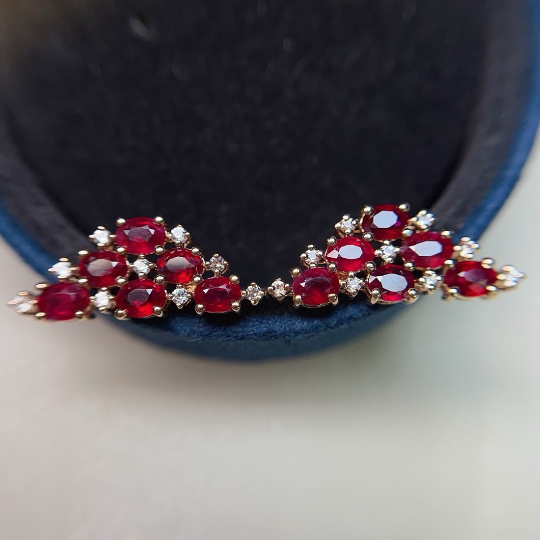 14k Gold 2.80 Ct Natural Ruby & Sapphire Earrings - 3