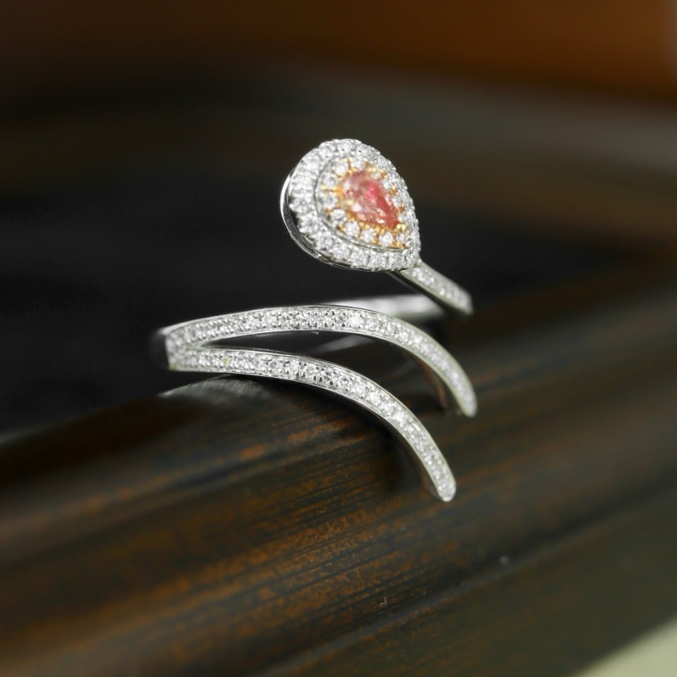 14k Gold 0.38 Ctw Natural Pink Diamond & Diamond Ring - 3