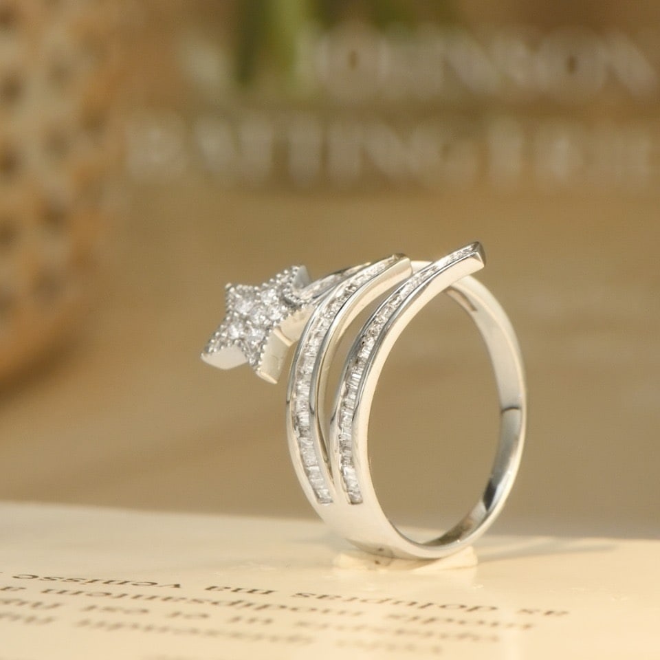 14k Gold 0.60 Ct Natural H Diamond Ring - 3