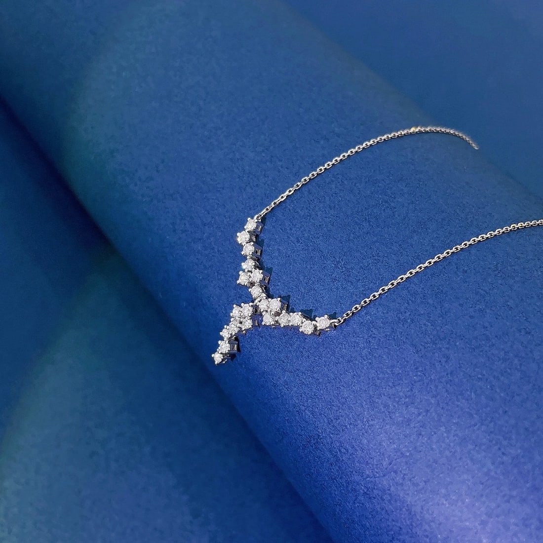 14k Gold 0.39 Ct Natural H Diamond Necklace - 3