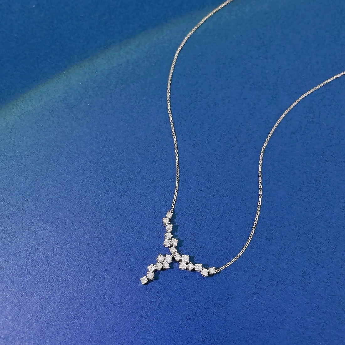14k Gold 0.39 Ct Natural H Diamond Necklace - 4