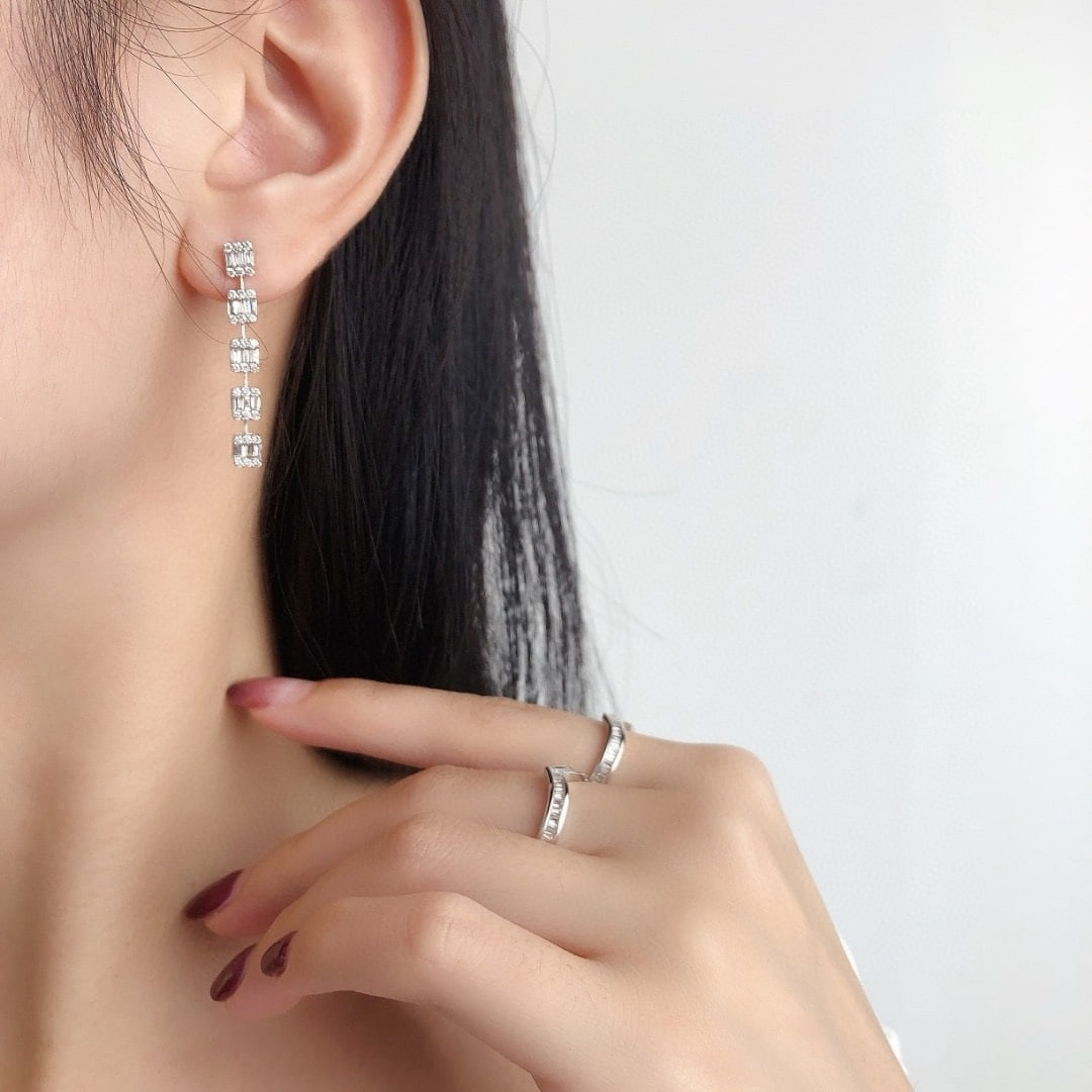 14k Gold 0.38 Ctw Natural H Diamond Earrings - 2