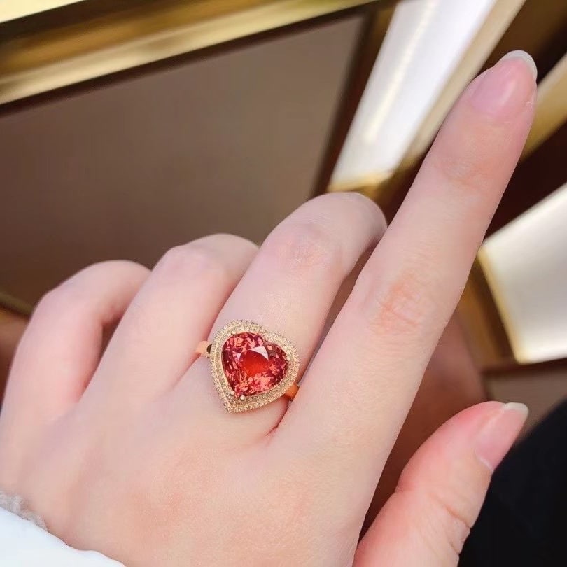 14k Gold 6.0 Ct Natural Tourmaline & Diamond Ring - 4