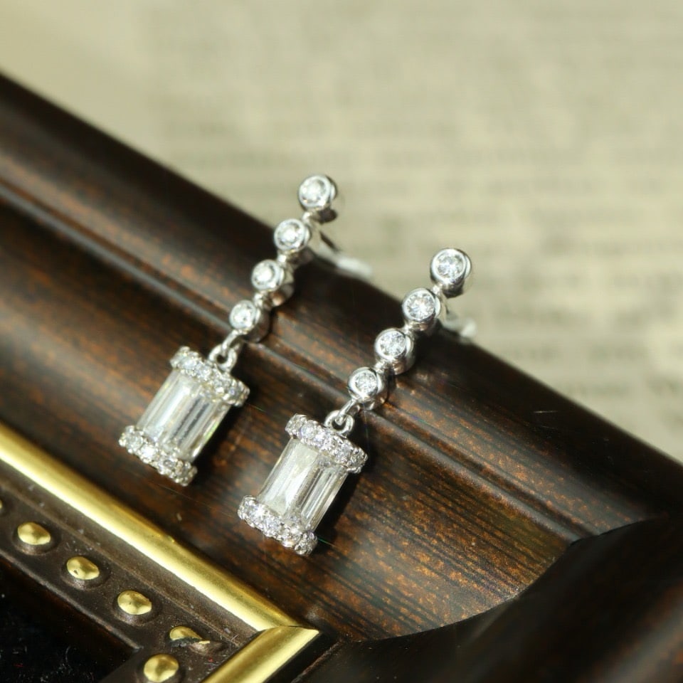14k Gold 1.00 Ct Natural H Diamond Earrings - 4