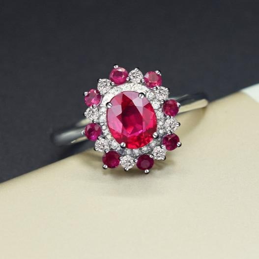 14k Gold 1.27 Ctw Natural Ruby & Diamond Ring - 4