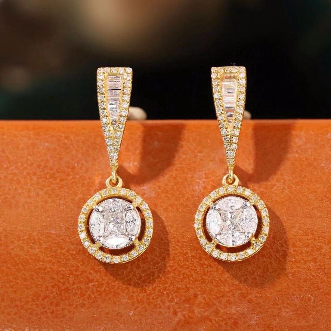 14k Gold 0.60 Ct Natural H Diamond Earrings - 6