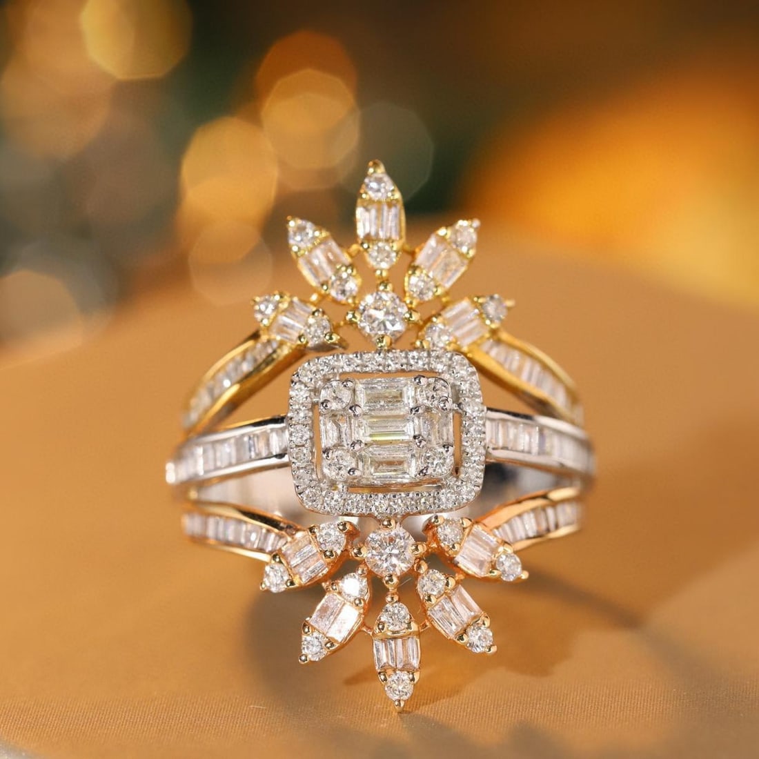 14k Gold 1 Ct Natural H Diamond Ring: Ref:231181051 // gold content:14k gold // ring size:7. 25us // // main gemstone:diamond // shape:multiple // carat weight:1ct // clarity grade:vs-si // color:h // treatment:natural // Condition: New L