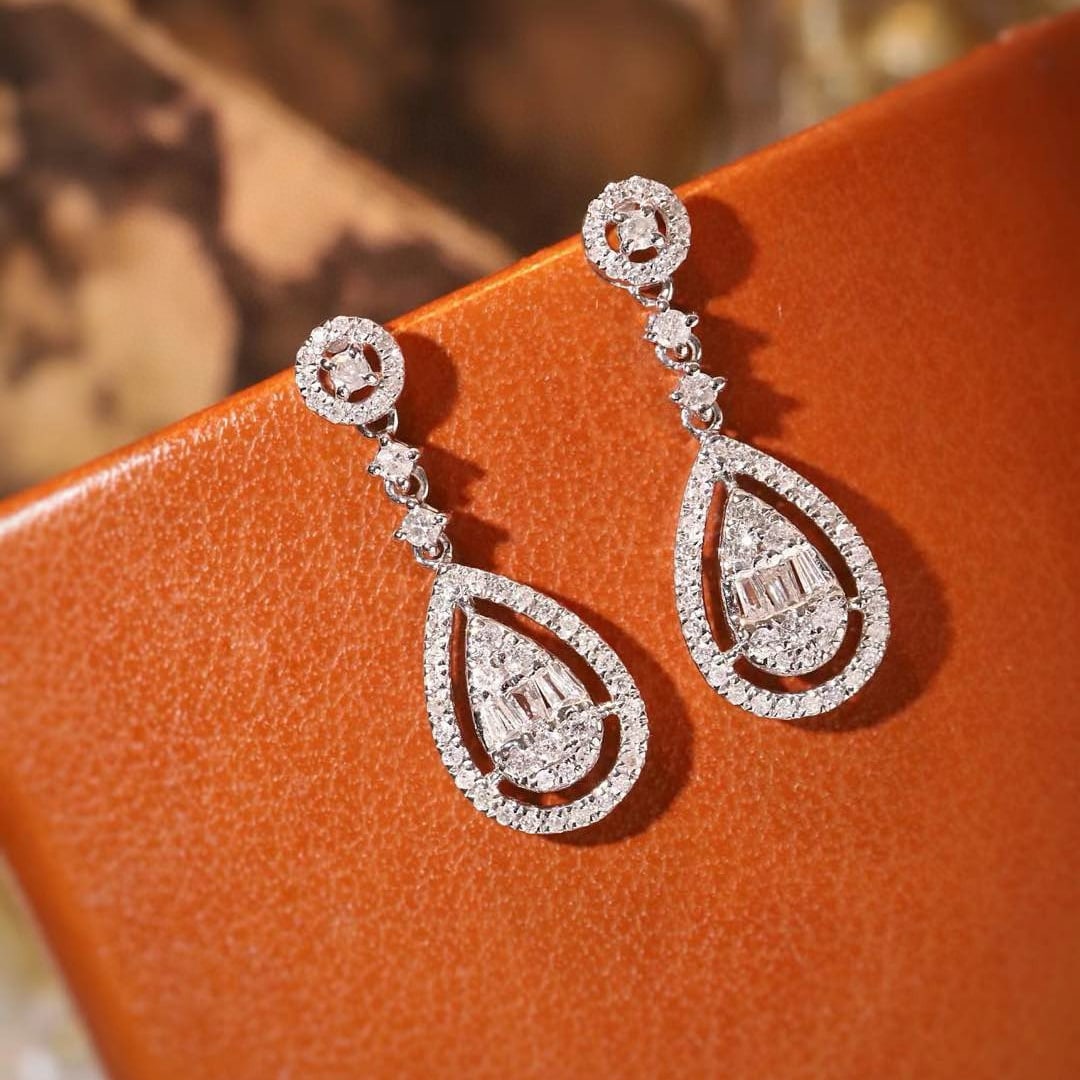 14k Gold 0.50 Ct Natural H Diamond Earrings - 2