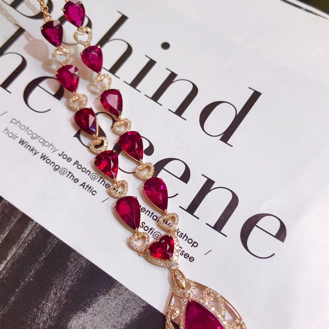 14k Gold 15 Ct Natural Tourmaline & Diamond Necklace - 4