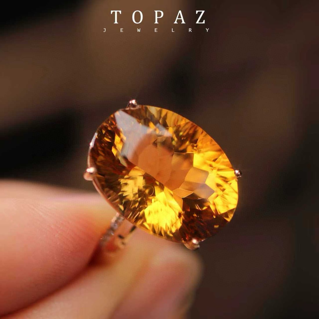 14k Gold 10.98 Ctw Natural Citrine & Diamond Ring - 2