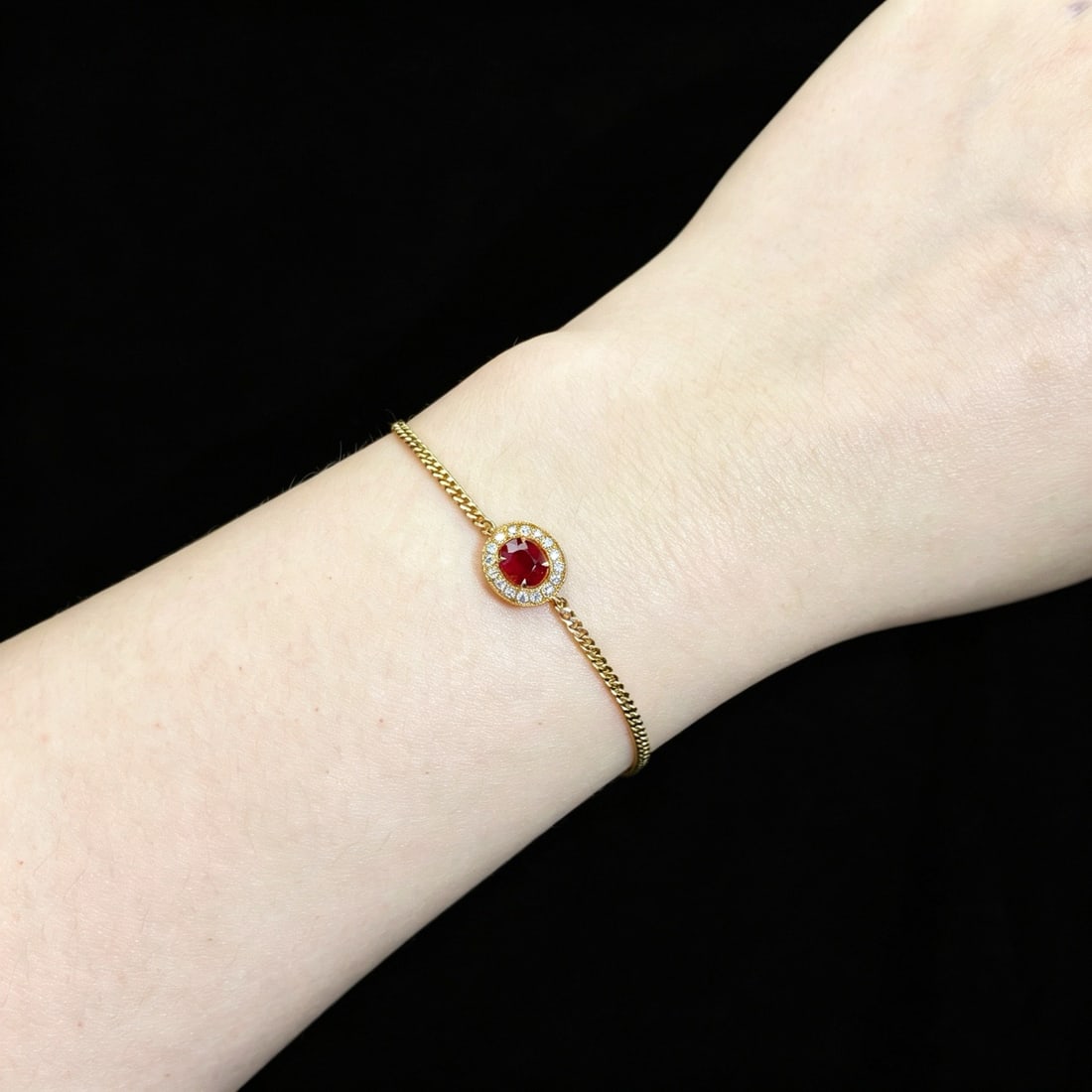14k Gold 0.82 Ctw Vivid Red Natural Ruby & Diamond Bracelet - 4