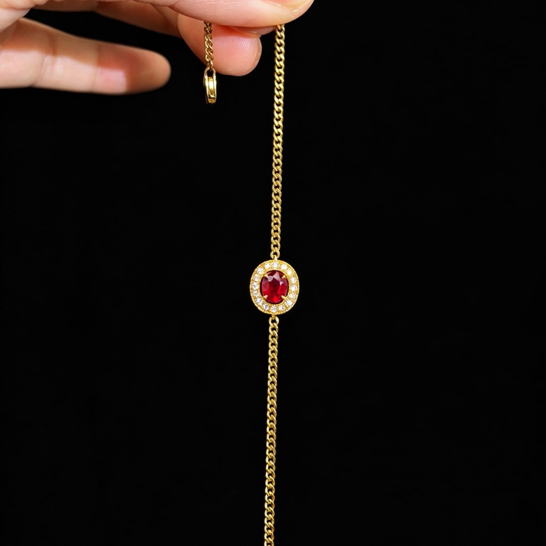 14k Gold 0.82 Ctw Vivid Red Natural Ruby & Diamond Bracelet - 5