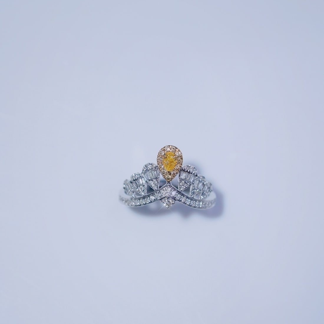 14k Gold 0.55 Ctw Natural Yellow Diamond & Diamond Ring - 5