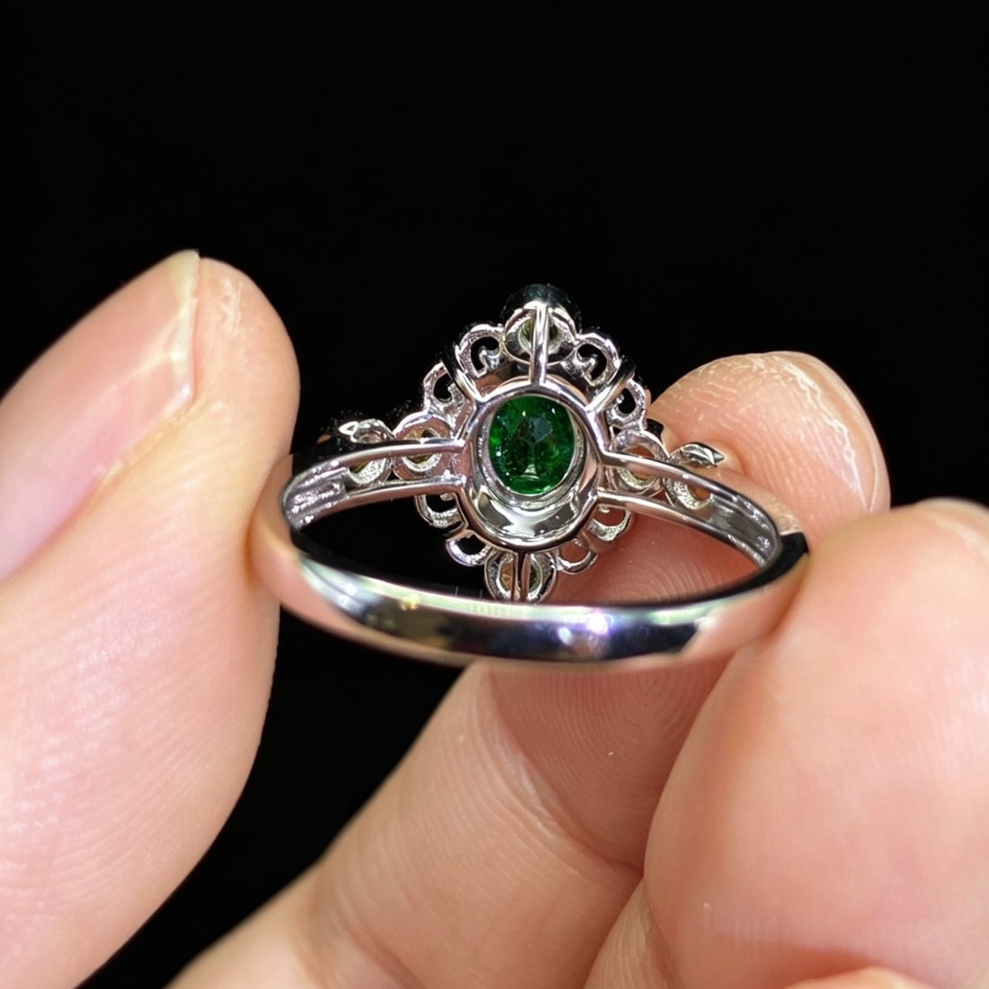 14k Gold 0.77 Ctw Natural Emerald & Sapphire Ring - 5