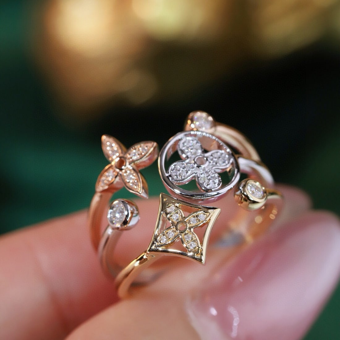 14k Gold 0.20 Ct Natural H Diamond Ring - 4