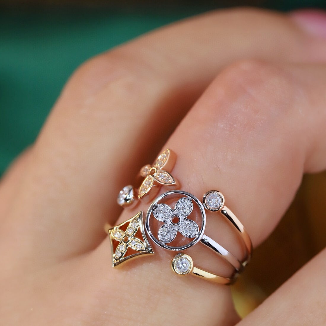 14k Gold 0.20 Ct Natural H Diamond Ring - 6