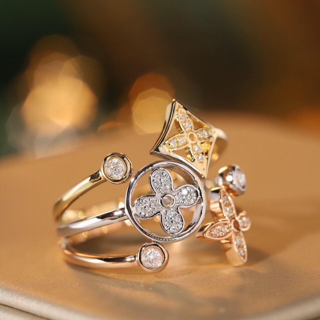 14k Gold 0.20 Ct Natural H Diamond Ring - 7
