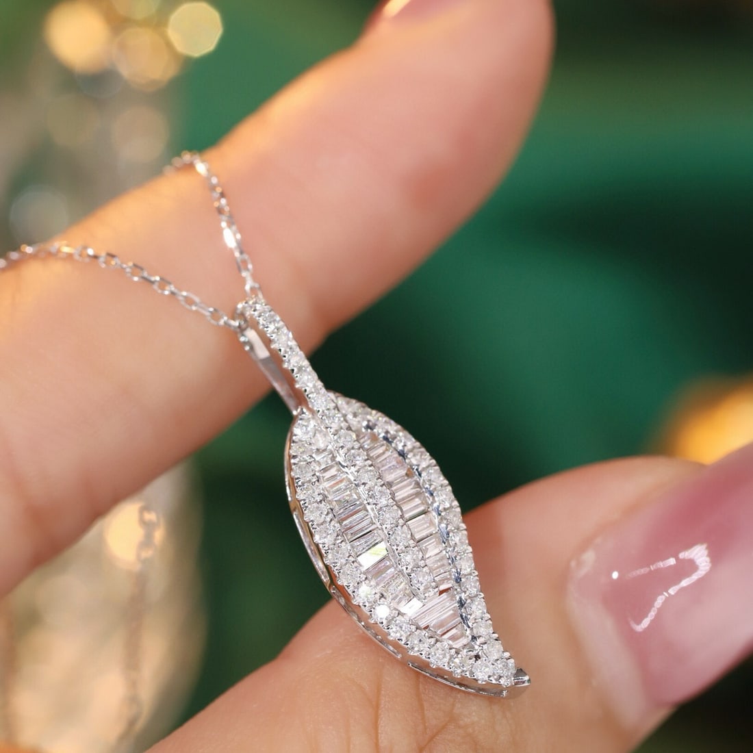 14k Gold 0.75 Ct Natural H Diamond Necklace - 6