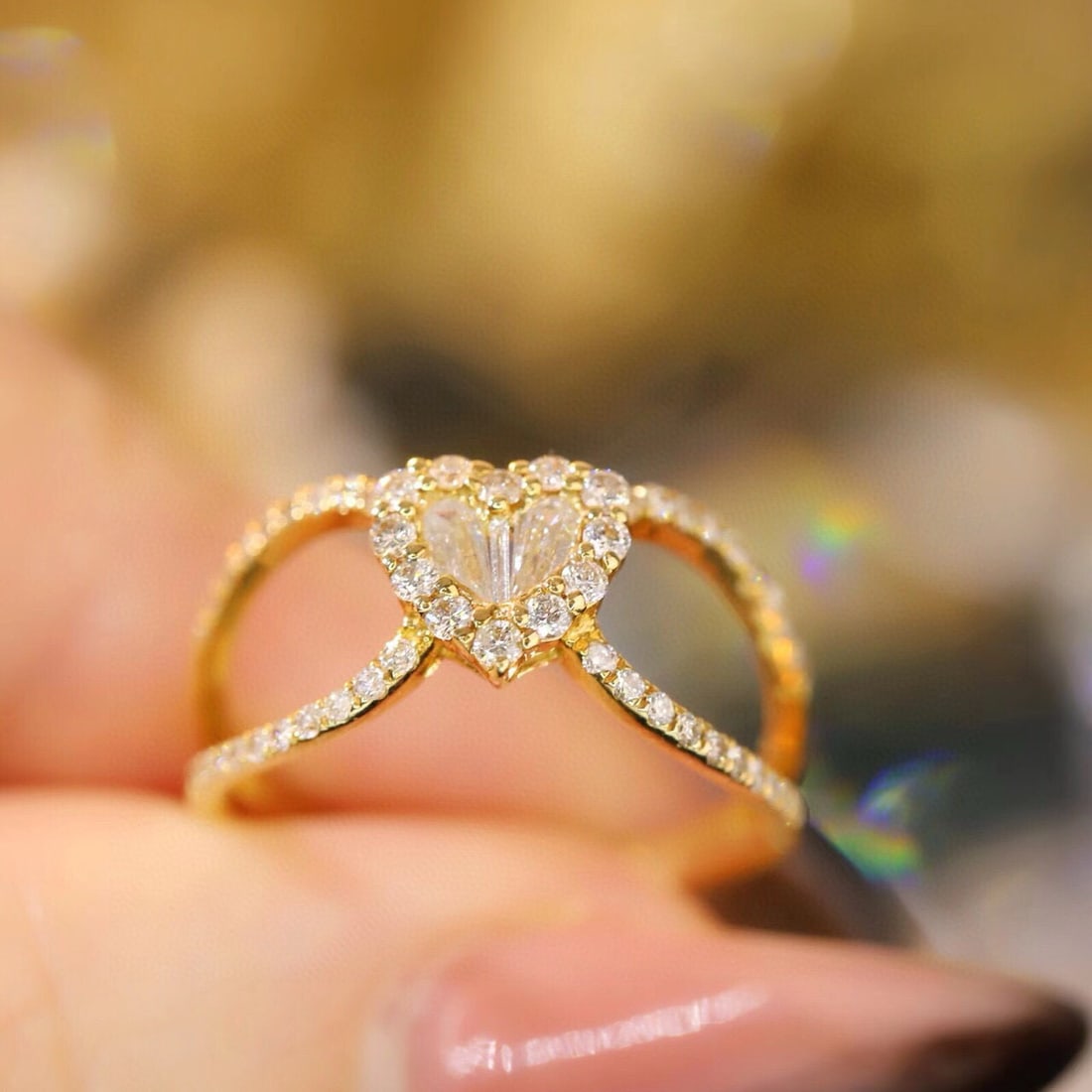 14k Gold 0.6 Ct Natural H Diamond Ring - 3