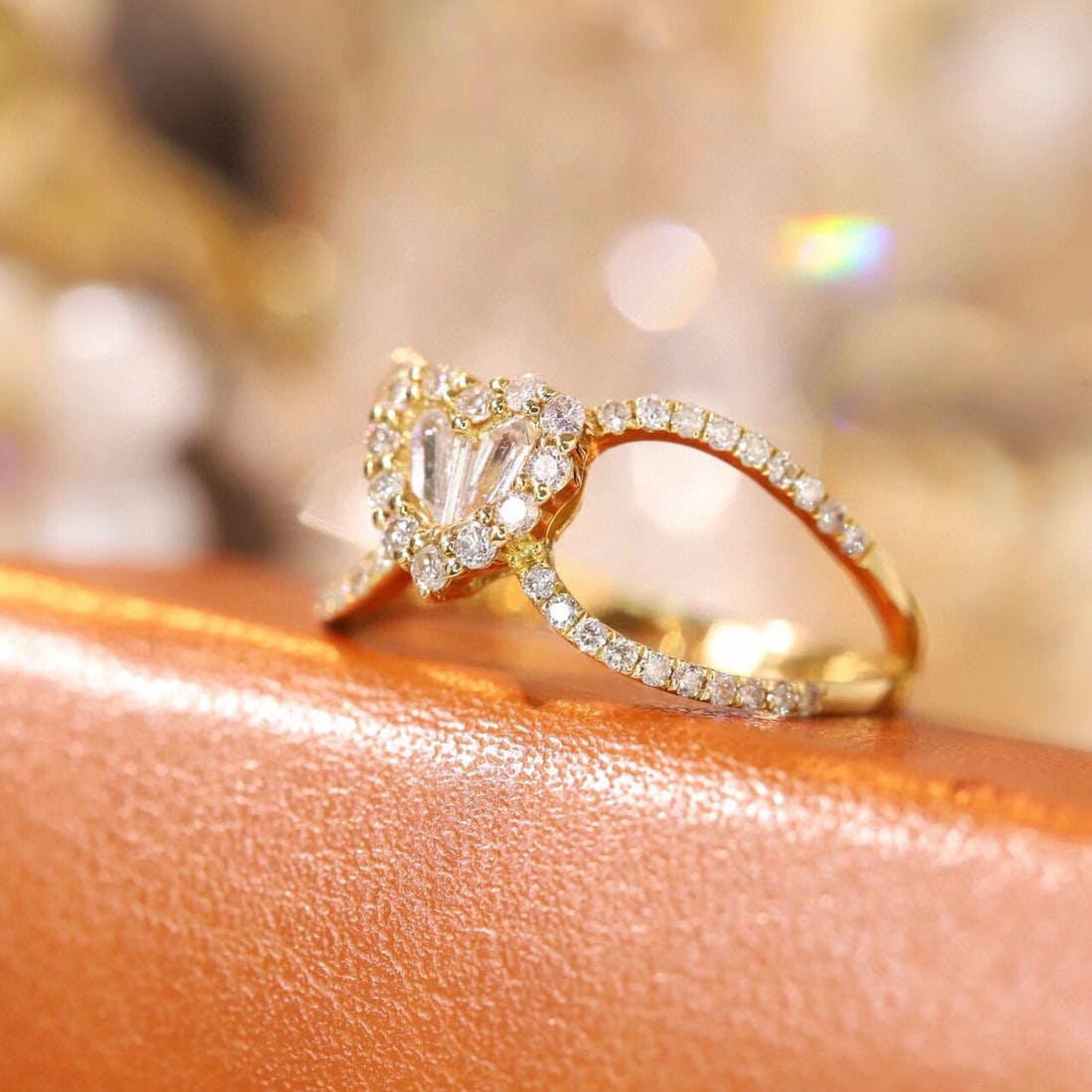 14k Gold 0.6 Ct Natural H Diamond Ring - 8