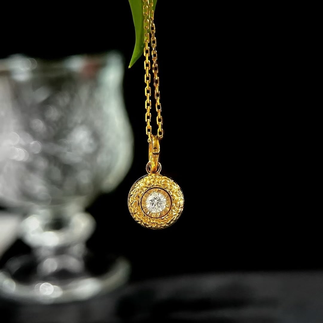 14k Gold 0.13 Ct Natural H Diamond Pendant( Without Chain ) - 3