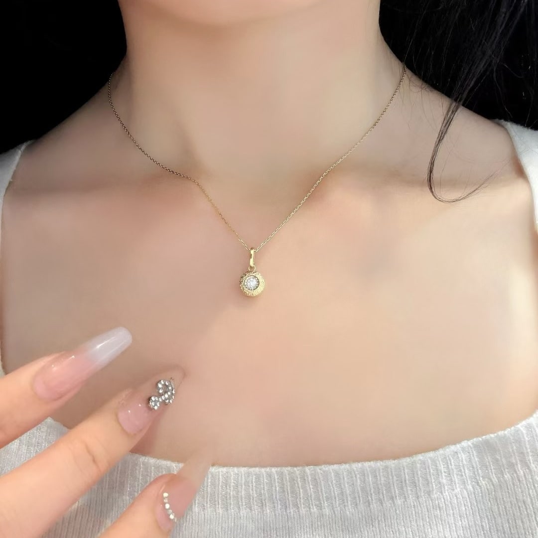 14k Gold 0.13 Ct Natural H Diamond Pendant( Without Chain ) - 4