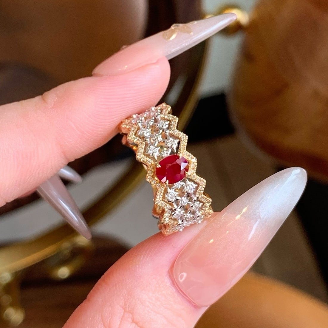 14k Gold 1.15 Ctw Natural Ruby & Diamond Ring - 6