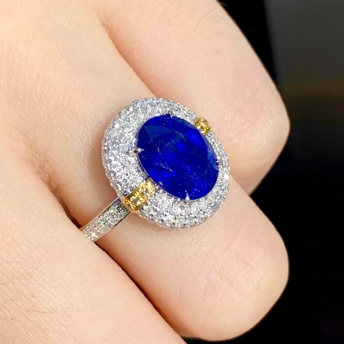 14k Gold 3.02 Ct Natural Sapphire & Diamond Ring - 3