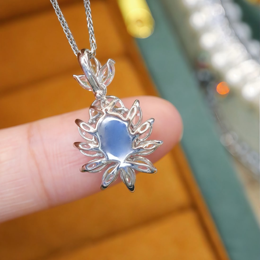 14k Gold 2.40 Ctw Natural Sapphire & Sapphire Pendant( Without Chain ) - 5
