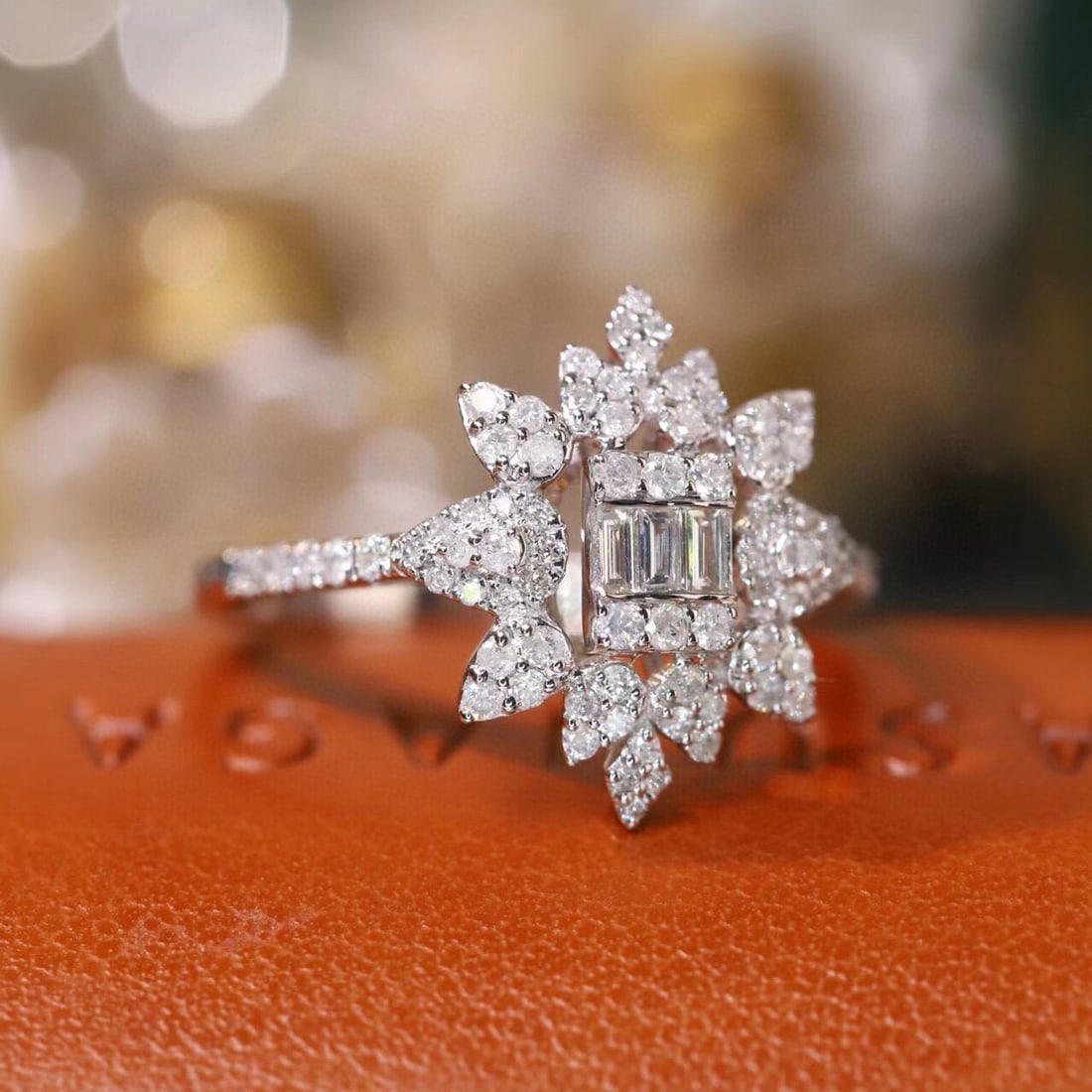 14k Gold 0.5 Ct Natural H Diamond Ring - 2