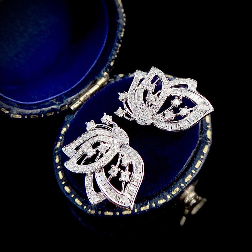 14k Gold 0.65 Ct Natural H Diamond Earrings - 3