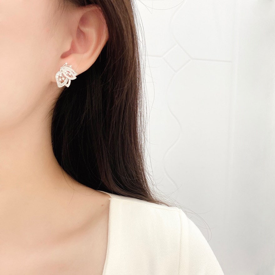 14k Gold 0.65 Ct Natural H Diamond Earrings - 5