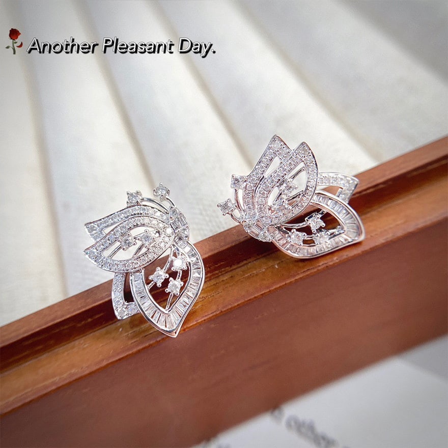 14k Gold 0.65 Ct Natural H Diamond Earrings - 6
