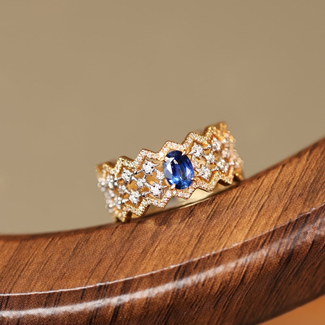 14k Gold 1.05 Ctw Natural Sapphire & Diamond Ring - 4