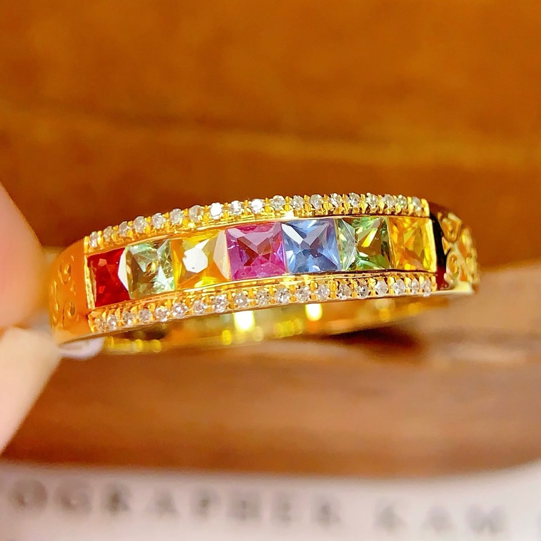 14k Gold 1 Ct Natural Sapphire & Diamond Ring - 3