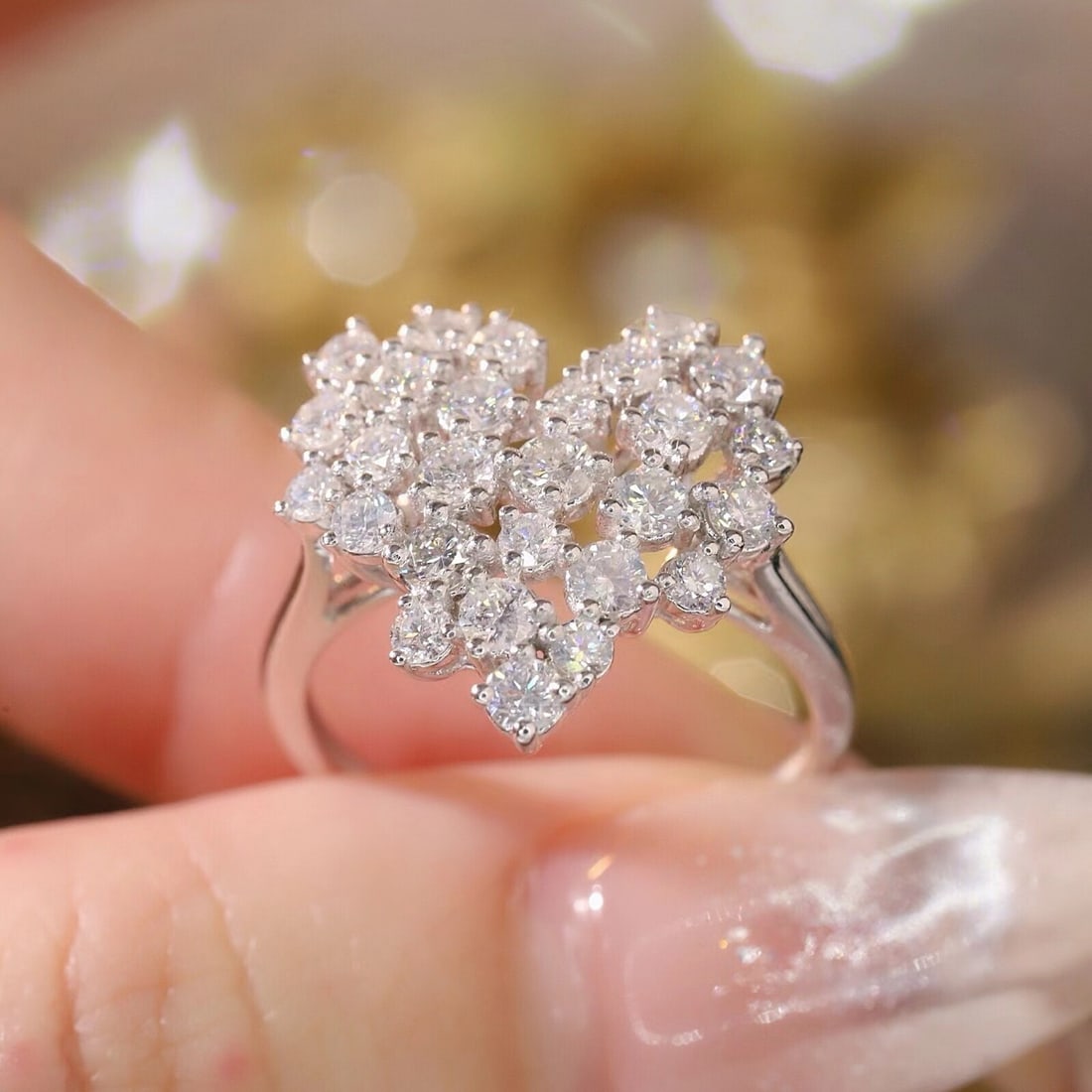 14k Gold 1.62 Ct Natural H Diamond Ring - 4