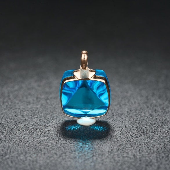 14k Gold 29.12 Ct Natural Topaz & Diamond Pendant( Without Chain ) - 5