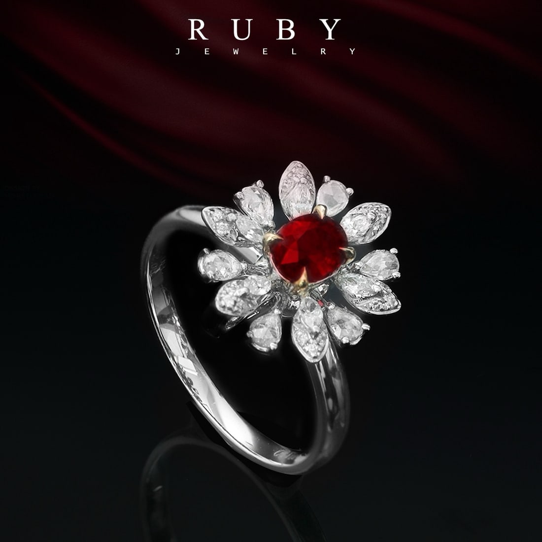 14k Gold 0.96 Ctw Natural Ruby & Diamond Ring - 2