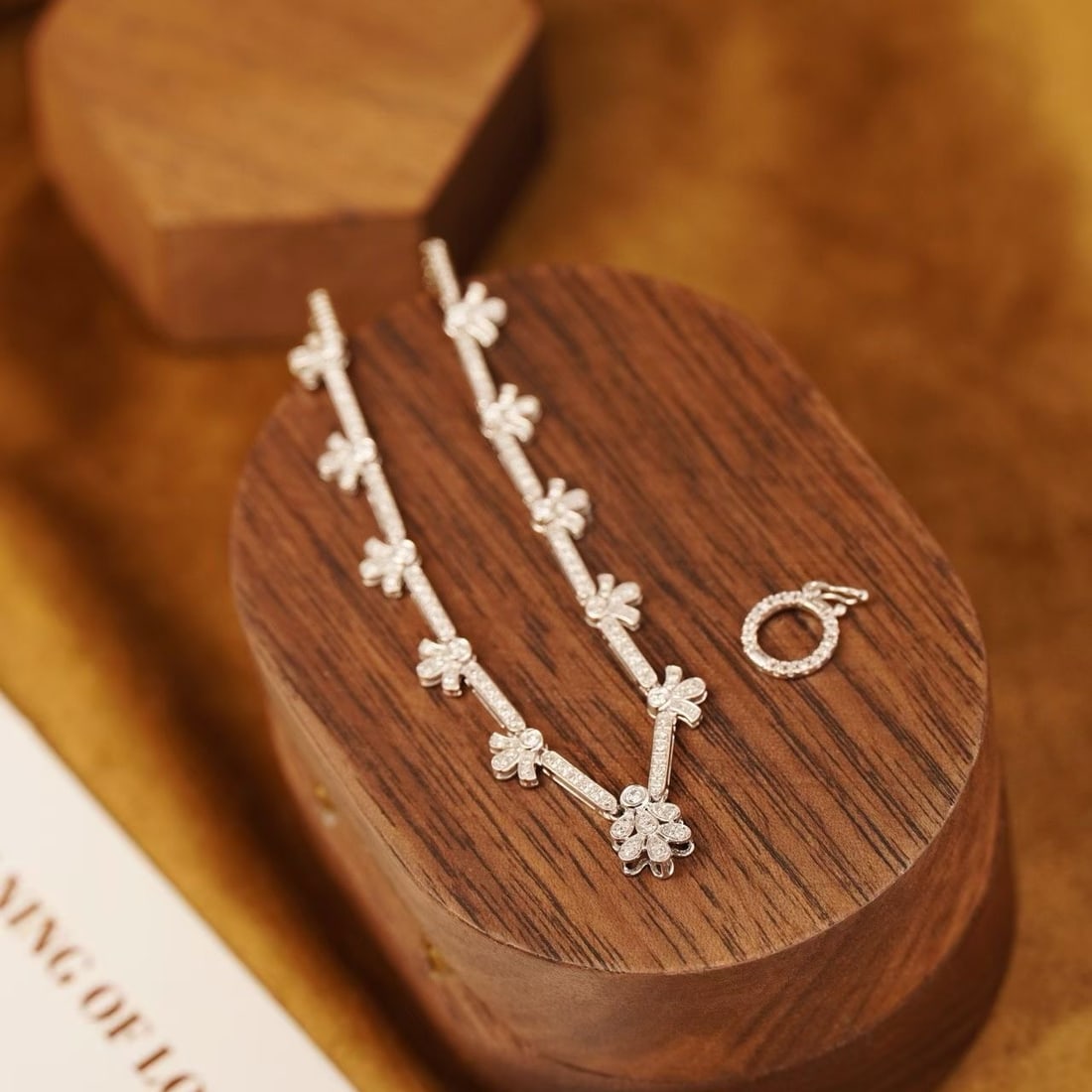 14k Gold 0.85 Ct Natural H Diamond Necklace - 2