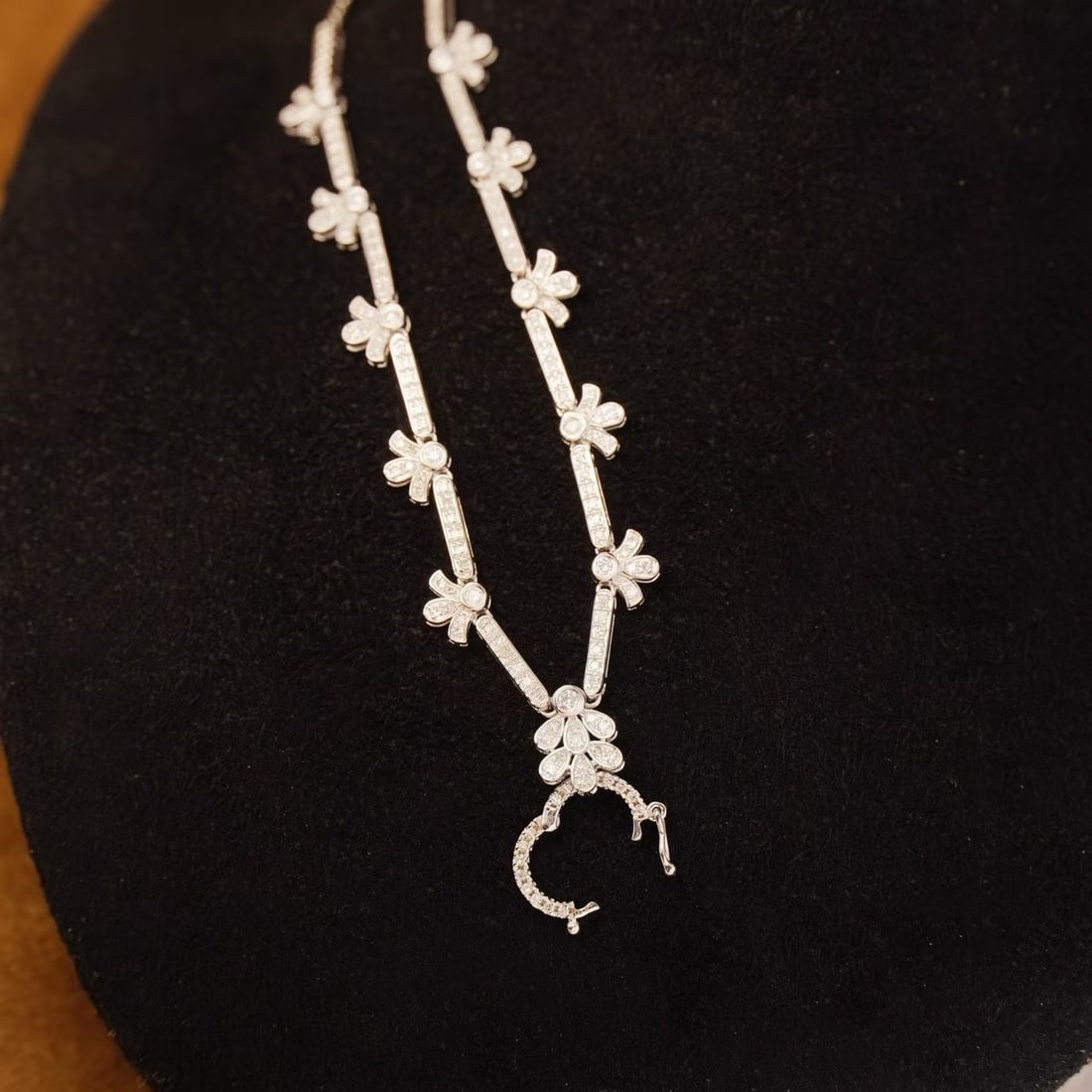 14k Gold 0.85 Ct Natural H Diamond Necklace - 3