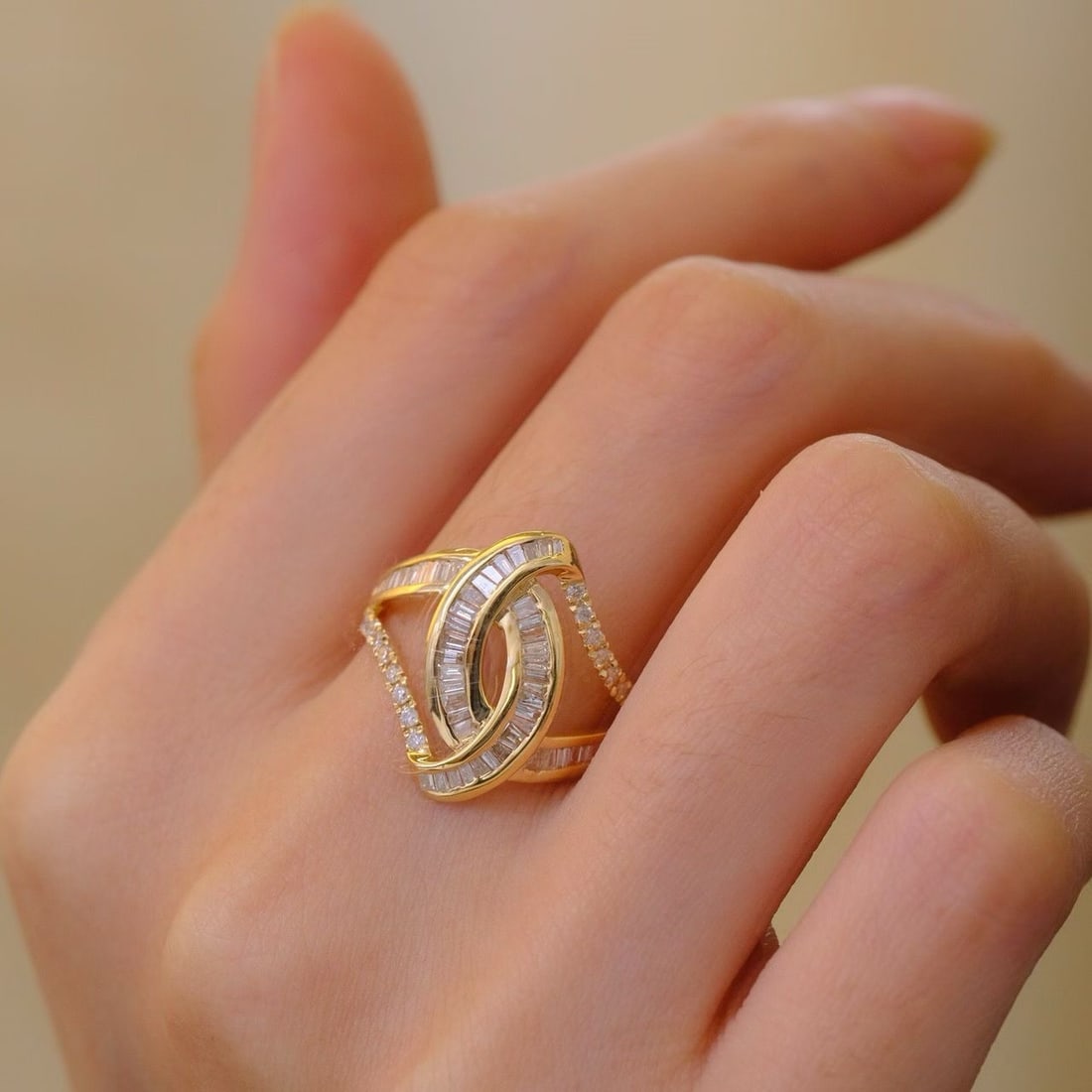 14k Gold 0.9 Ct Natural H Diamond Ring - 5