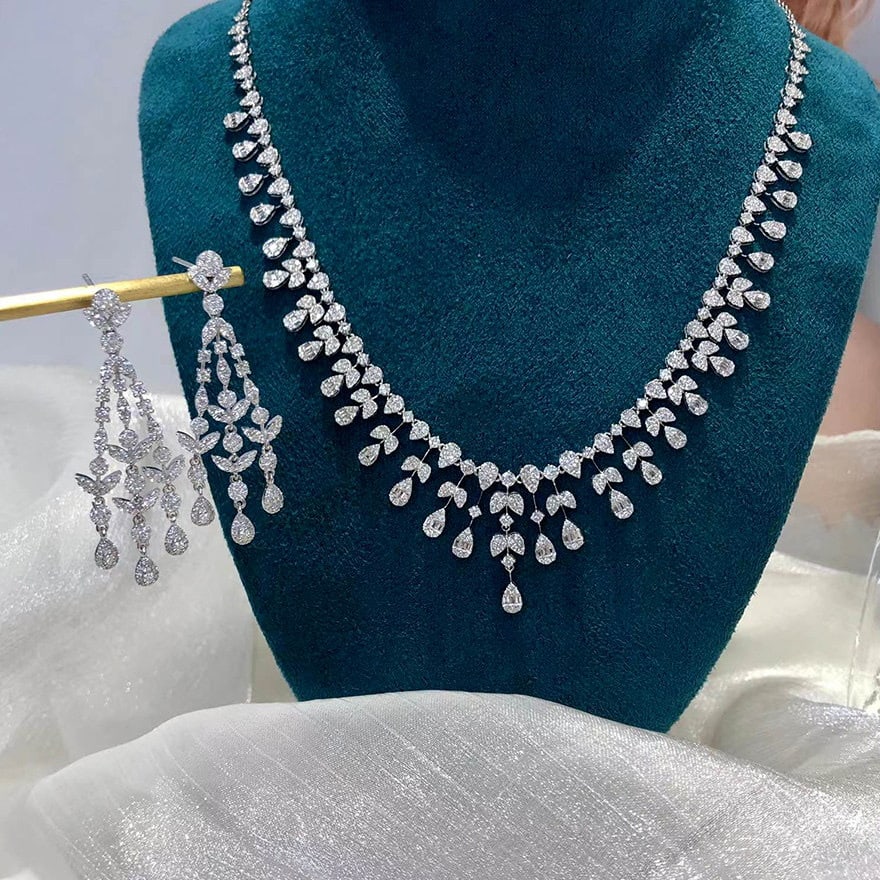 14k Gold 4.74 Ct Natural H Diamond Necklace - 2