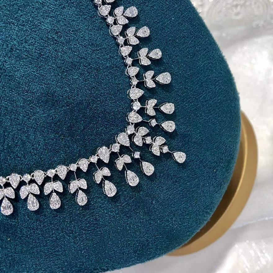 14k Gold 4.74 Ct Natural H Diamond Necklace - 3