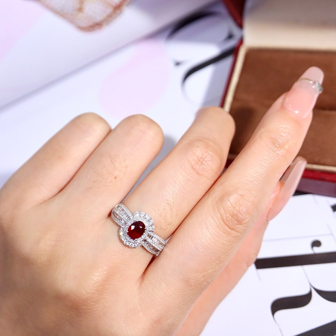 14k Gold 1.32 Ctw Natural Ruby & Diamond Ring - 6