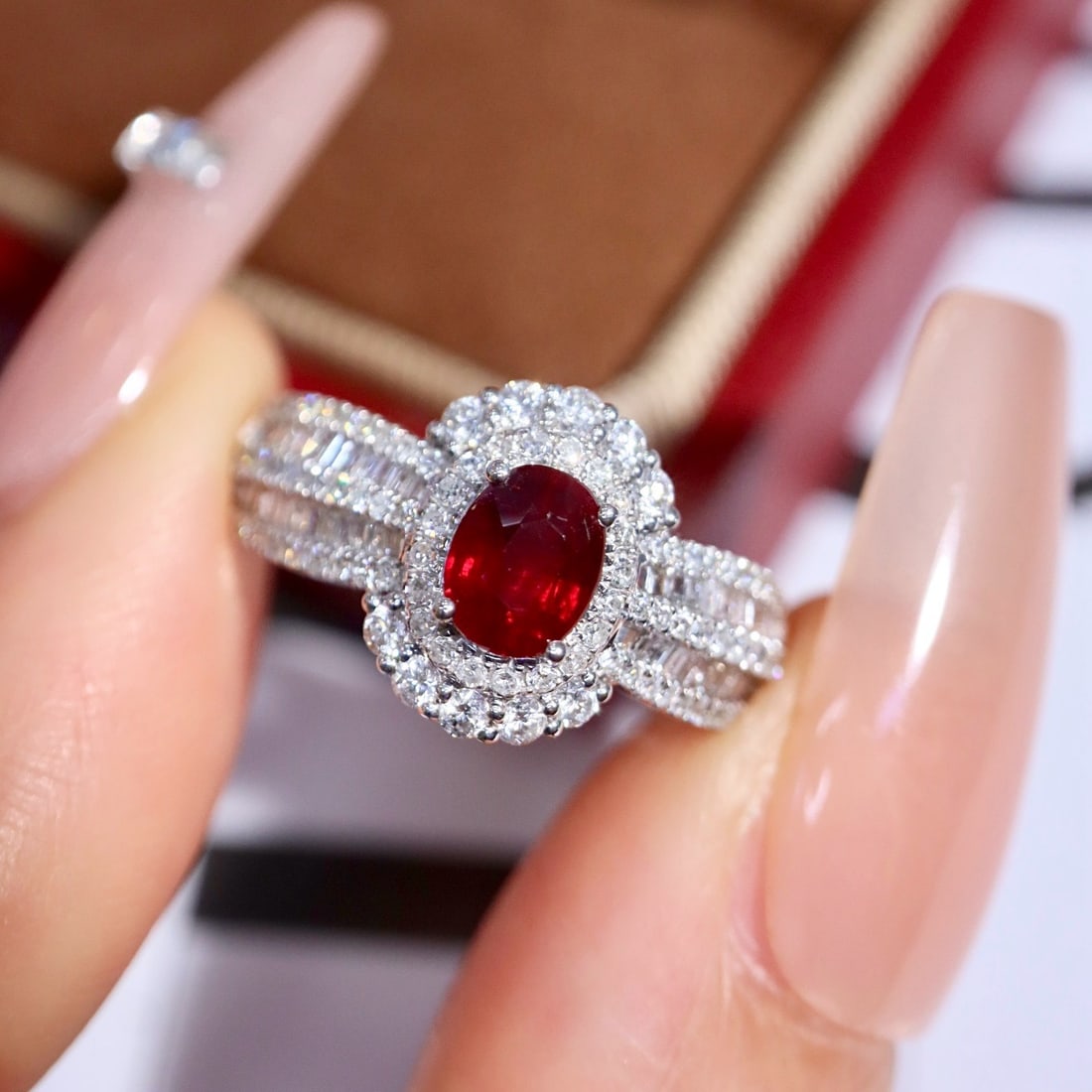 14k Gold 1.32 Ctw Natural Ruby & Diamond Ring - 7